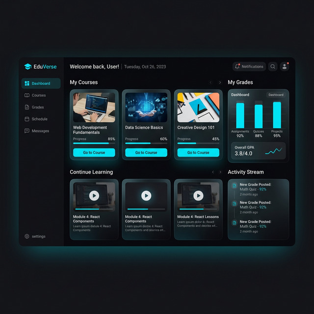 Educational Management System with course progress tracking